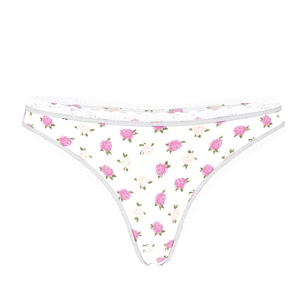 Victoria's Secret Pink Floral Lace Thong Panty - Picture 3 of 4